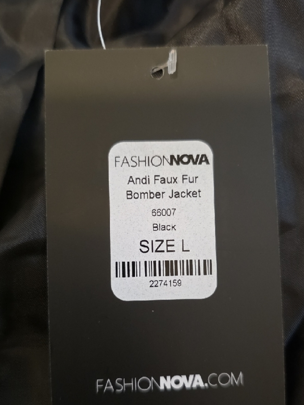 Fashion Nova Black Plush Zip Bomber Jacket NEW w/tag - Picture 4 of 4